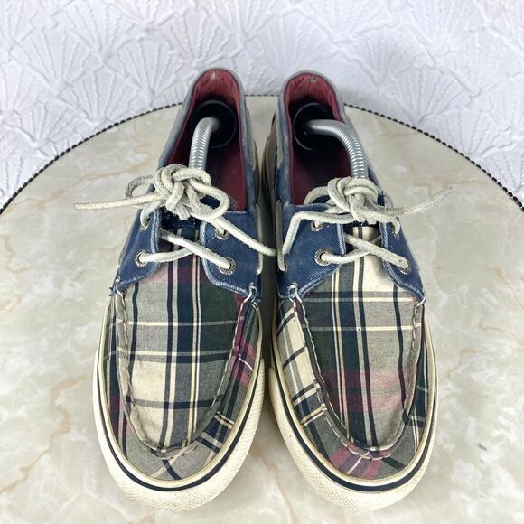 Sperry Top Sider Shoes Womens Size 7.5 Plaid Bahama II Kick Back Casual Loafers - Picture 4 of 12